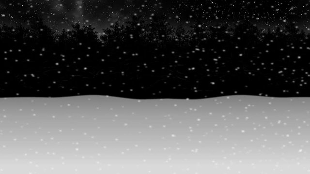 moving through night winter snow forest animation2