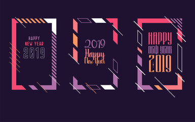 Fototapeta premium Modern trend in the graph. vector illustration. New Year 2019. Colorful dynamic hipster graphics