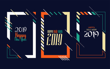 Modern trend in the graph. vector illustration. New Year 2019. Colorful dynamic hipster graphics