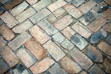 Backround brick. Good patern pavement in the outside.