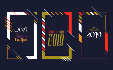 Modern trend in the graph. vector illustration. New Year 2019. Colorful dynamic hipster graphics