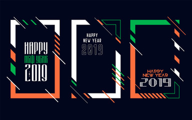 Obraz premium Modern trend in the graph. vector illustration. New Year 2019. Colorful dynamic hipster graphics