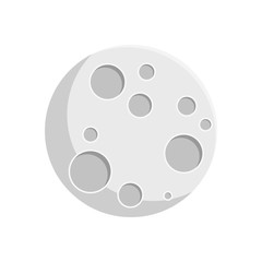Mond Flat Design Icon isoliert auf weißem Hintergrund