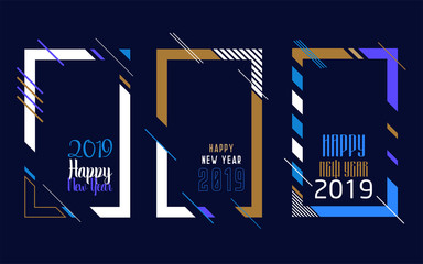 frame for text Modern Art graphics for hipsters. Happy New Year 2019