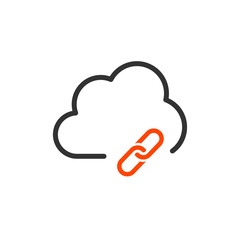 Cloud Technology Link Hyperlink Vector Icon Illustration isolated on white background.