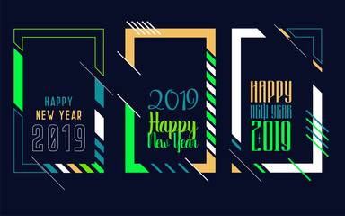 frame for text Modern Art graphics for hipsters. Happy New Year 2019