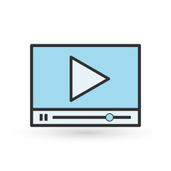 Modern vector flat video player interface, vector illustration isolated on white background.