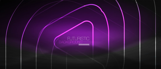Dark black abstract background with neon colors and lines