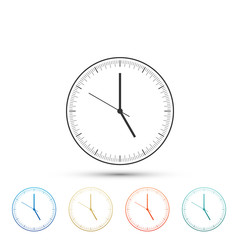 Clock icon isolated on white background. Time icon. Set elements in colored icons. Flat design. Vector Illustration
