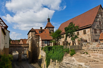 Cadolzburg mit Burgmauer und BrŸcke