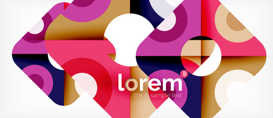 Colorful trendy geometric shapes background