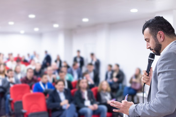 businessman giving presentations at conference room