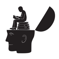 Symbolic drawing of head and knowledge with culture