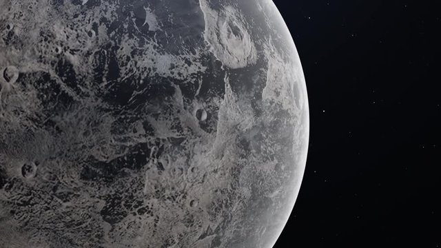 Ceres dwarf planet rotating in its own orbit in the outer space. 4K