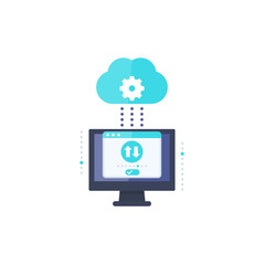 sync with cloud, data transfer, vector