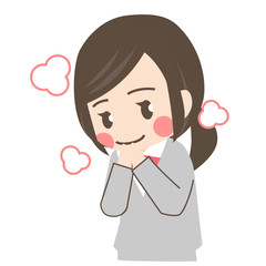 ぽかぽかする女性