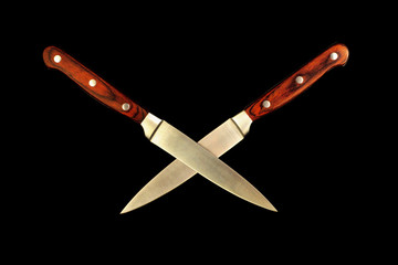 Kitchen knifes on black