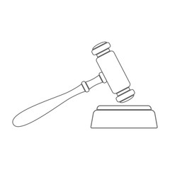 Hammer of justice and anvil. Outline. Vector.