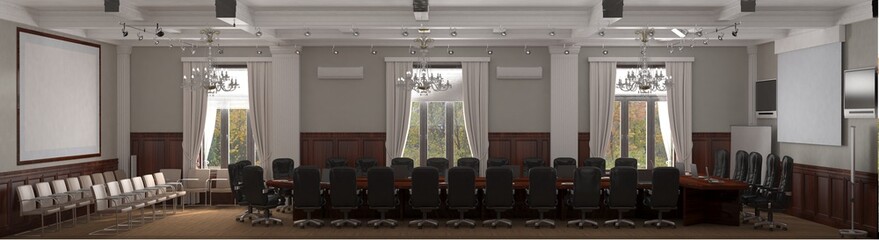 conference room, meeting room, interior visualization, 3D illustration