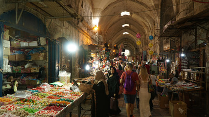 Market in the old town of Jerusalem, Israel.