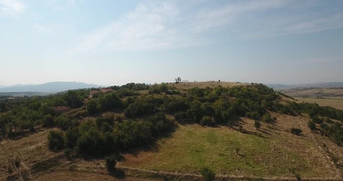 Landscacpe Shot, Staro Nagorichane, Macedonia, Balkans, Ends on a Rock with a Lone Tree.