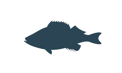 Ocean Perch silhouette. Isolated ocean perch on white background.   