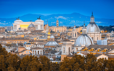 Fototapeta na wymiar View of Rome from Castel Sant'Angelo. Rome cityscape.