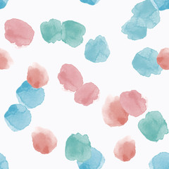 Abstract seamless pattern with colorful watercolor shapes made in vector