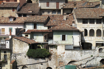 Fototapeta na wymiar The town of Monforte d'Alba in the Piemonte wine region of northern Italy.