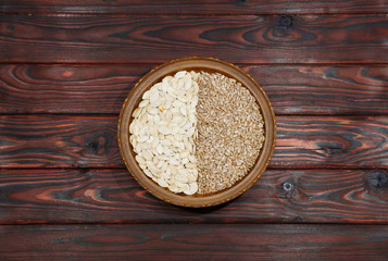 still life seeds in a plate