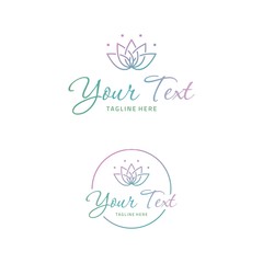 Lotus Flower Logo design vector illustration