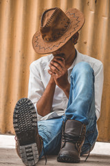 Cowboy in deep thoughts