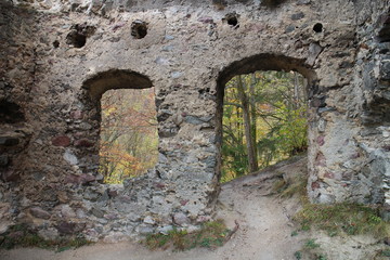 Ruins of Starhrad castle in Žilina region, Slovakia