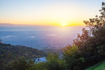  Sunrise in Kakheti, view from Sighnaghi. Georgia