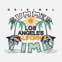 t-shirt California, summer time, Los angeles design