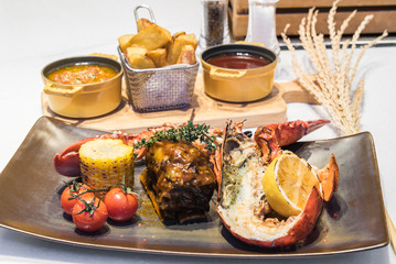 Surf and Turf lobster and beef