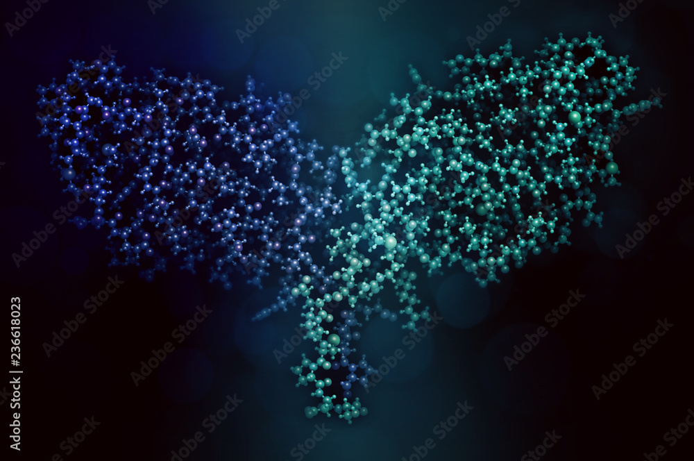 Sticker CTLA-4 (Cytotoxic T-lymphocyte-associated protein 4, CD152) protein. CTLA4 blocking antibodies are used in cancer therapy (immune checkpoint blockade therapy). 3D rendering.