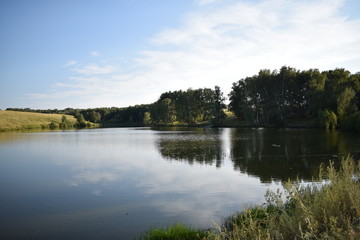 Fototapeta na wymiar beautiful lake surrounded by trees  