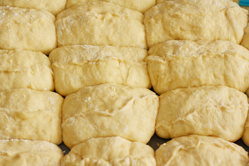 close up of patty dough