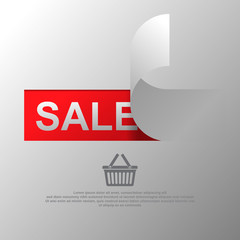 Sale banner in the realistic torn paper.