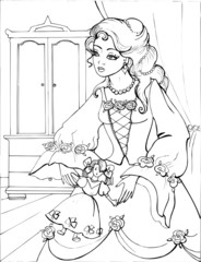 Beautiful little princess,Coloring  book, lady, girl, hobby  23