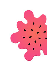 Pink abstract summer cards. Watermelon on white background