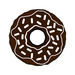 Donut isolated on white background. Simple flat vector illustration, EPS 10