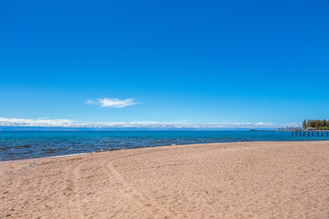 Beautiful landscape, Issyk-Kul lake, Bosteri, Kyrgyzstan