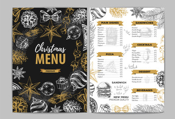 Restaurant Christmas holiday menu design