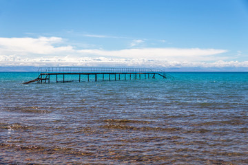 Obraz premium Beautiful landscape, Issyk-Kul lake, Bosteri, Kyrgyzstan