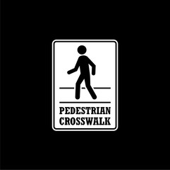 Pedestrian Traffic Sign icon or logo isolated on dark background 