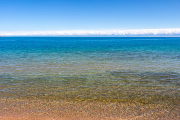 Beautiful landscape, Issyk-Kul lake, Bosteri, Kyrgyzstan