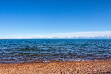 Beautiful landscape, Issyk-Kul lake, Bosteri, Kyrgyzstan