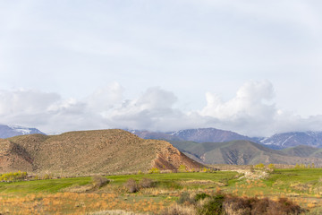 Beautiful landscape, Issyk-Kul lake, Bosteri, Kyrgyzstan
